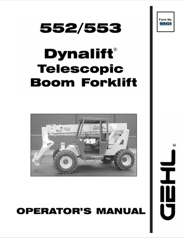 GEHL 552, 553 (908424A) OPERATOR MANUAL - PDF FILE