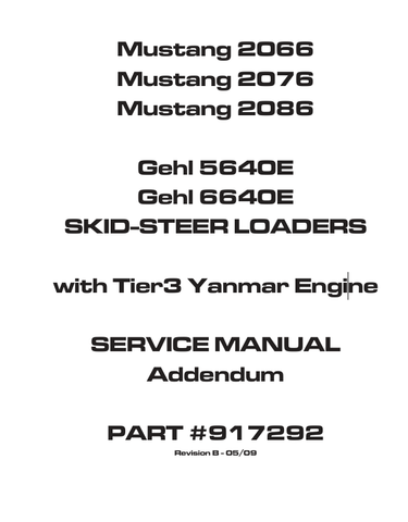 GEHL 5640E, 6640E SKID-STEER LOADER (917292) SERVICE MANUAL - PDF FILE