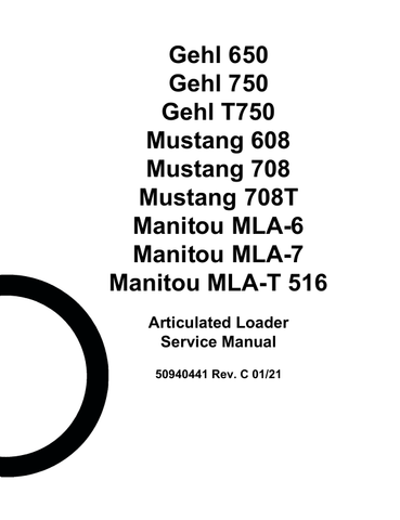 GEHL 650, 750, T750 (50940441) SERVICE MANUAL - PDF FILE