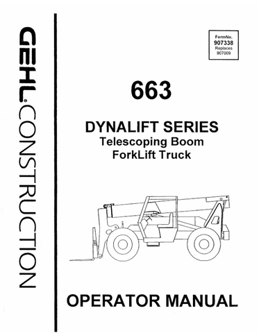 GEHL 663 (907338A) OPERATOR MANUAL - PDF FILE