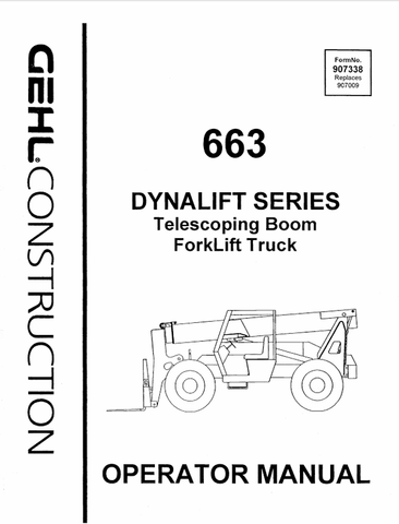 GEHL 663 DYNALIFT SERIES (907338) OPERATOR MANUAL PDF DOWNLOAD