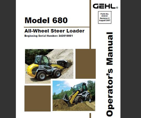 ENHANCE YOUR OPERATIONAL EFFICIENCY WITH THE GEHL 680 ALL-WHEEL STEER LOADER OPERATOR’S MANUAL IN PDF FORMAT.