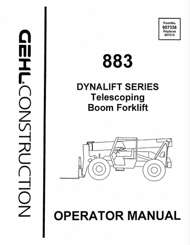 GEHL 883 (907336A) OPERATOR MANUAL - PDF FILE