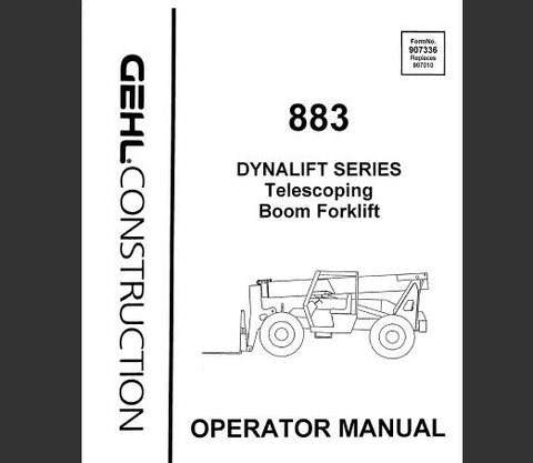 ENHANCE YOUR OPERATIONAL EFFICIENCY WITH THE GEHL 883 DYNALIFT SERIES TELESCOPING BOOM FORKLIFT OPERATOR’S MANUAL IN PDF FORMAT. 