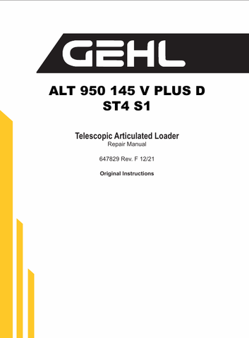 GEHL ALT 950 145 V PLUS D ST4 S1 (647829) REPAIR MANUAL PDF DOWNLOAD