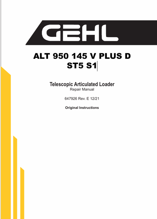 GEHL ALT 950 145 V PLUS D ST5 S1 (647926) REPAIR MANUAL PDF DOWNLOAD