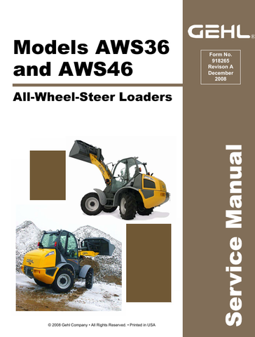 GEHL AWS36, AWS46 (918265A) SERVICE MANUAL - PDF FILE