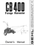 GEHL CB400 FORAGE HARVESTER (901557) OPERATOR MANUAL PDF DOWNLOAD