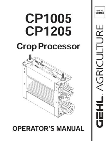 GEHL CP1005, CP1205 CROP (908160) OPERATOR MANUAL PDF DOWNLOAD