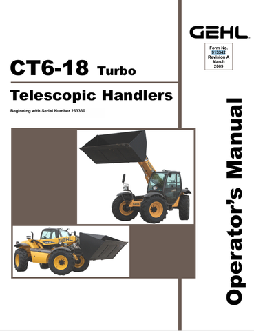 GEHL CT6-18 TURBO (913342A) OPERATOR MANUAL PDF DOWNLOAD