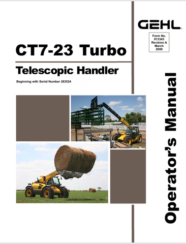 GEHL CT7-23 TURBO (913343A) OPERATOR MANUAL - PDF FILE
