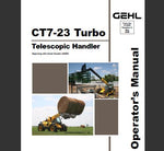 ENHANCE YOUR OPERATIONAL EFFICIENCY WITH THE GEHL CT7-23 TURBO TELESCOPIC HANDLER OPERATOR’S MANUAL, DESIGNED SPECIFICALLY FOR MODELS BEGINNING WITH SERIAL NUMBER 245989. 