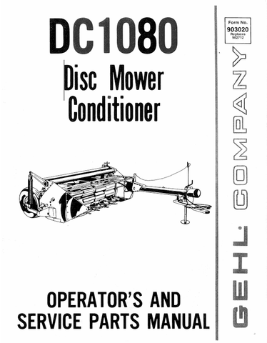 GEHL DC1080 (903020) OPERATOR MANUAL PDF DOWNLOAD