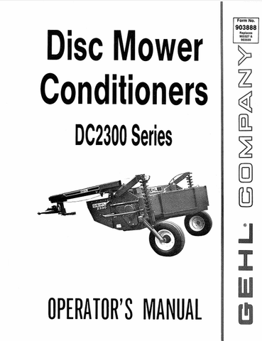 GEHL DC2300 (903888A) OPERATOR MANUAL - PDF FILE