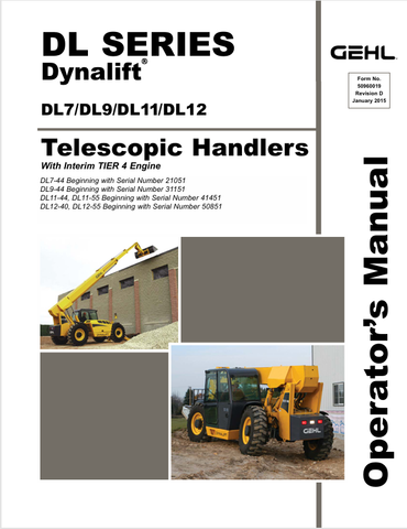 GEHL DL SERIES (50960019D) OPERATOR MANUAL - PDF FILE