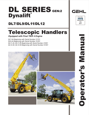 GEHL DL SERIES (50960102B) OPERATOR MANUAL PDF DOWNLOAD