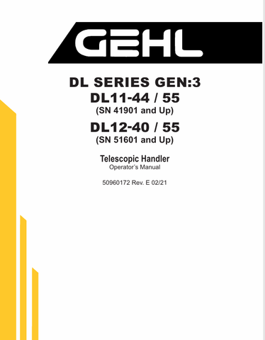 GEHL DL SERIES (50960172) OPERATOR MANUAL PDF DOWNLOAD