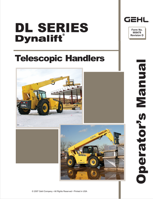GEHL DL SERIES (908478D) OPERATOR MANUAL - PDF FILE