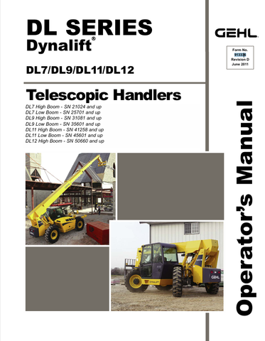 GEHL DL SERIES (913336D) OPERATOR MANUAL PDF DOWNLOAD