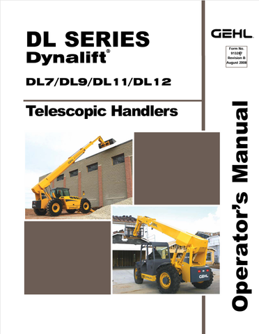 GEHL DL SERIES TELESCOPIC HANDLER (913287B) OPERATOR MANUAL - PDF FILE