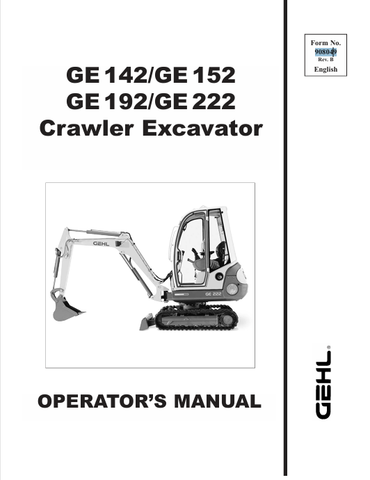 GEHL GE142, GE152, GE192, GE222 (908049B) OPERATOR MANUAL PDF DOWNLOAD