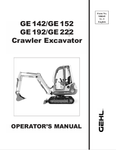 GEHL GE142, GE152, GE192, GE222 CRAWLER EXCAVATOR (908049A) OPERATOR MANUAL - PDF FILE