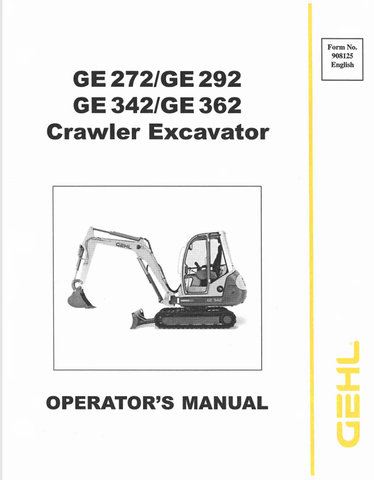 GEHL GE272, GE292, GE342, GE362 (908125) OPERATOR MANUAL PDF DOWNLOAD