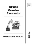 GEHL GE802 CRAWLER EXCAVATOR (908147A) OPERATOR MANUAL - PDF FILE