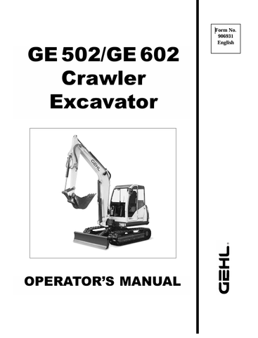 GEHL GE 502, GE 602 (906931) OPERATOR MANUAL PDF DOWNLOAD