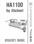 GEHL HA1100 HAY ATTACHMENT (903623A) OPERATOR MANUAL - PDF FILE