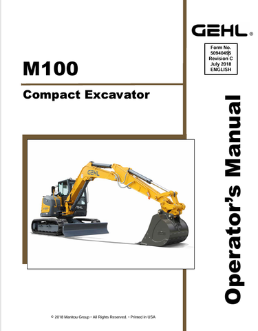 GEHL M100 (50940495C) OPERATOR MANUAL PDF DOWNLOAD