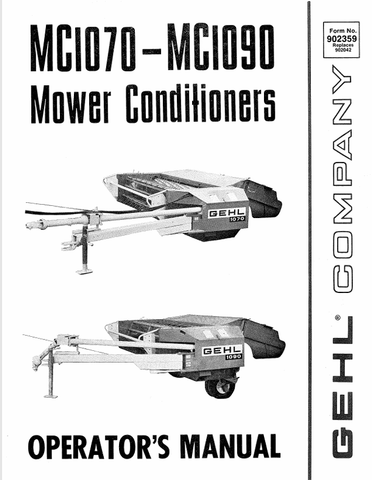 GEHL MC1070, MC1090 (902359) OPERATOR MANUAL PDF DOWNLOAD