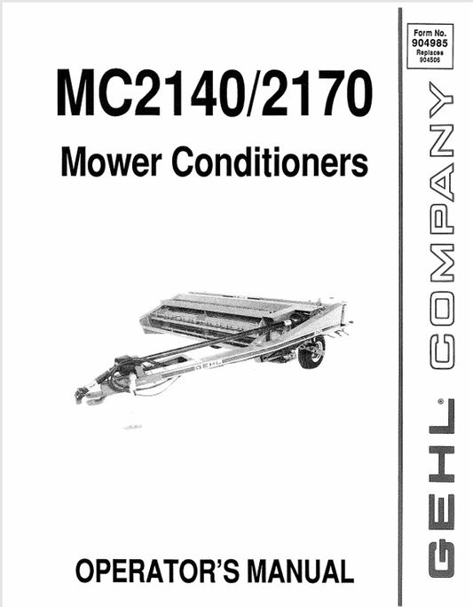 GEHL MC2140, 2170 (904985A) OPERATOR MANUAL - PDF FILE