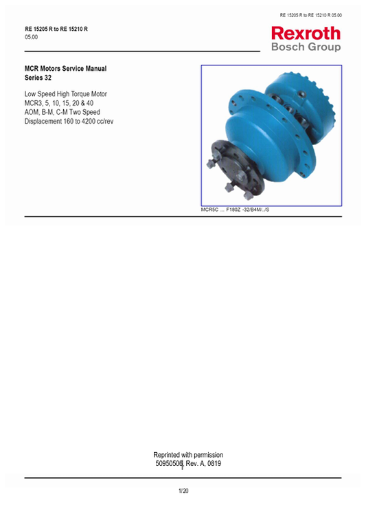 GEHL MCR 32 SERIES (50950506) SERVICE MANUAL - PDF FILE