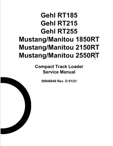 GEHL MUSTANG 1850RT, 2150RT (50940649) SERVICE MANUAL - PDF FILE