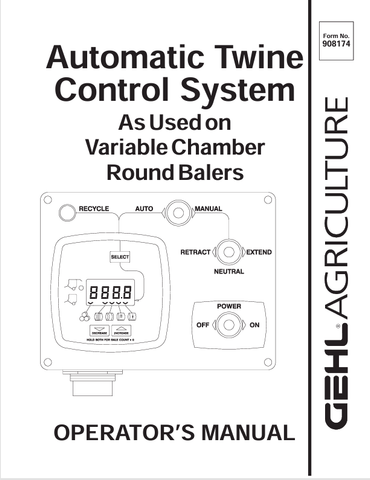 GEHL RB2480, RB2580, RB2680 (908174A) OPERATOR MANUAL - PDF FILE
