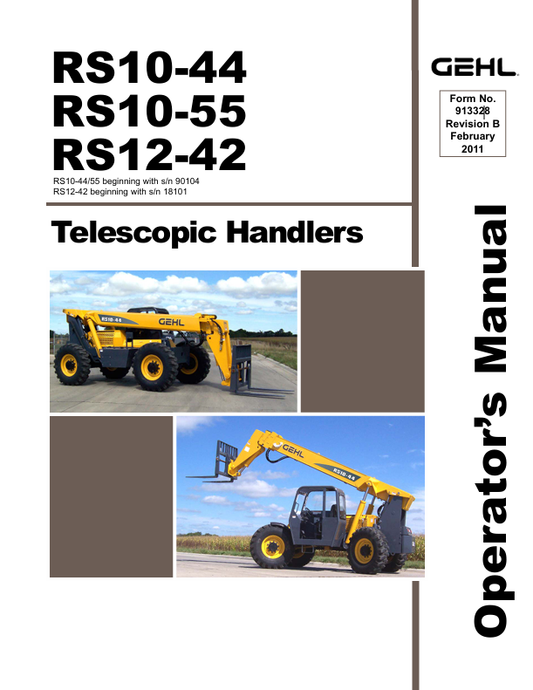 GEHL RS10-44, RS10-55, RS12-42 (913328B) OPERATOR MANUAL - PDF FILE
