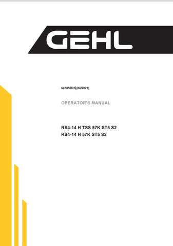 GEHL RS4-14 H (647850US) OPERATOR MANUAL PDF DOWNLOAD
