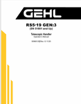 GEHL RS5-19 TELESCOPIC HANDLERS (50960129) OPERATOR MANUAL - PDF FILE