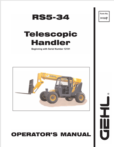 GEHL RS5-34 TURBO (913227A) OPERATOR MANUAL - PDF FILE