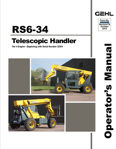 GEHL RS6-34 (50960083B) OPERATOR MANUAL PDF DOWNLOAD
