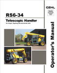 GEHL RS6-34 TELESCOPIC HANDLER (50960083) OPERATOR MANUAL - PDF FILE