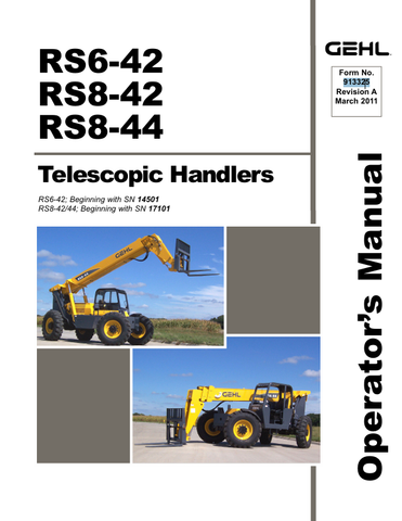 GEHL RS6-42, RS8-42, RS8-44 (913325A) OPERATOR MANUAL PDF DOWNLOAD