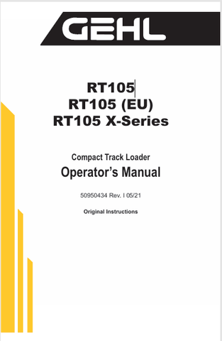 GEHL RT105 (50950434) OPERATOR MANUAL PDF DOWNLOAD