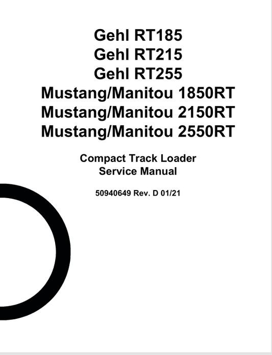 GEHL RT185, RT215, RT255 (50940649) SERVICE MANUAL - PDF FILE