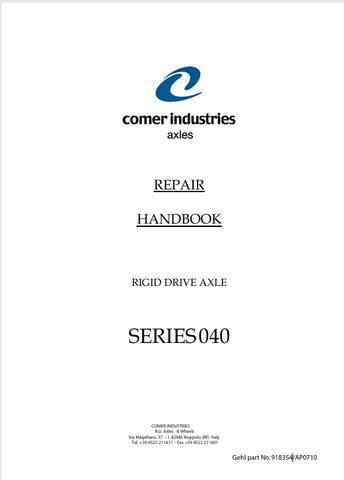 GEHL SERIES 040 RIGID DRIVE AXLE (918354) REPAIR MANUAL - PDF FILE