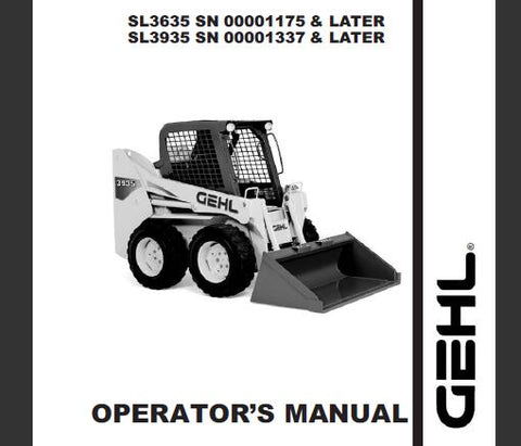 ENHANCE YOUR OPERATIONAL EFFICIENCY WITH THE GEHL SL3635 AND SL3935 SKID-STEER LOADER OPERATOR’S MANUAL IN PDF FORMAT.