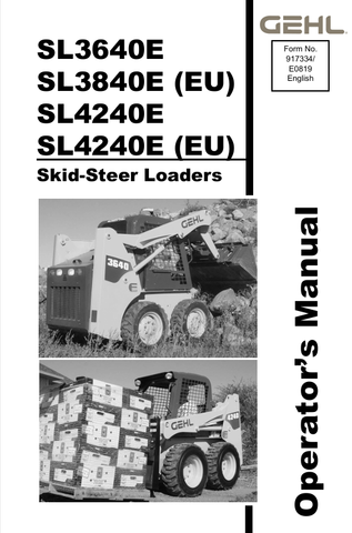 GEHL SL3640E, SL3840E, SL4240E (917334) OPERATOR MANUAL PDF DOWNLOAD