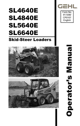 GEHL SL4640E, SL4840E (917208) OPERATOR MANUAL PDF DOWNLOAD