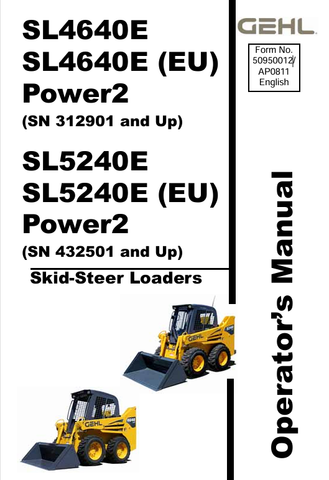 GEHL SL4640E, SL5240E (50950012) OPERATOR MANUAL - PDF FILE
